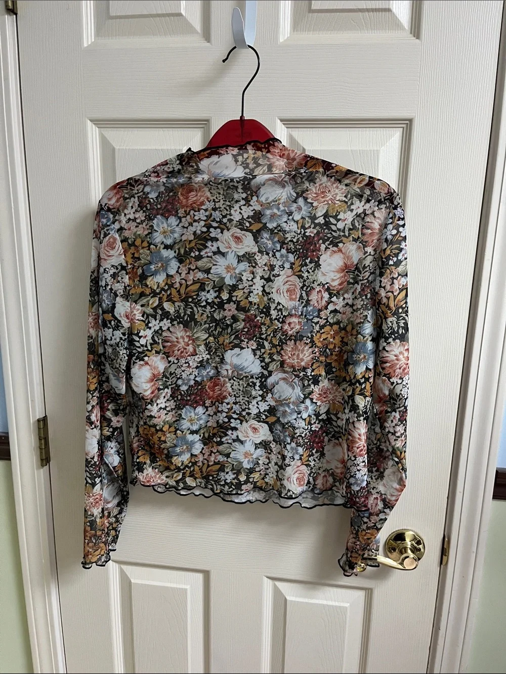 Emery Rose XXL translucent floral high neck top, like new condition - Picture 1 of 1